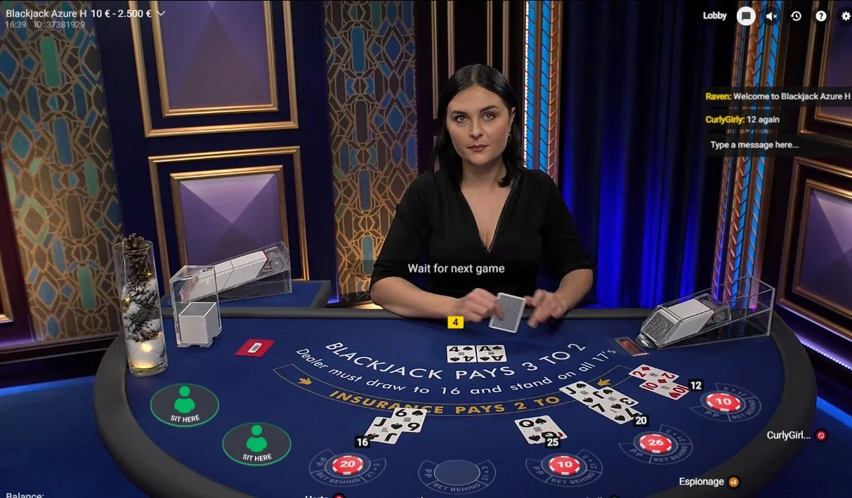 Live — Blackjack Azure D 