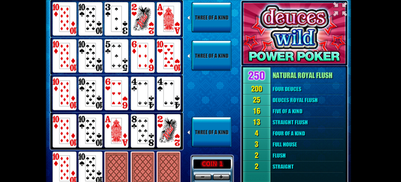 Deuces Wild Poker 4 Hand