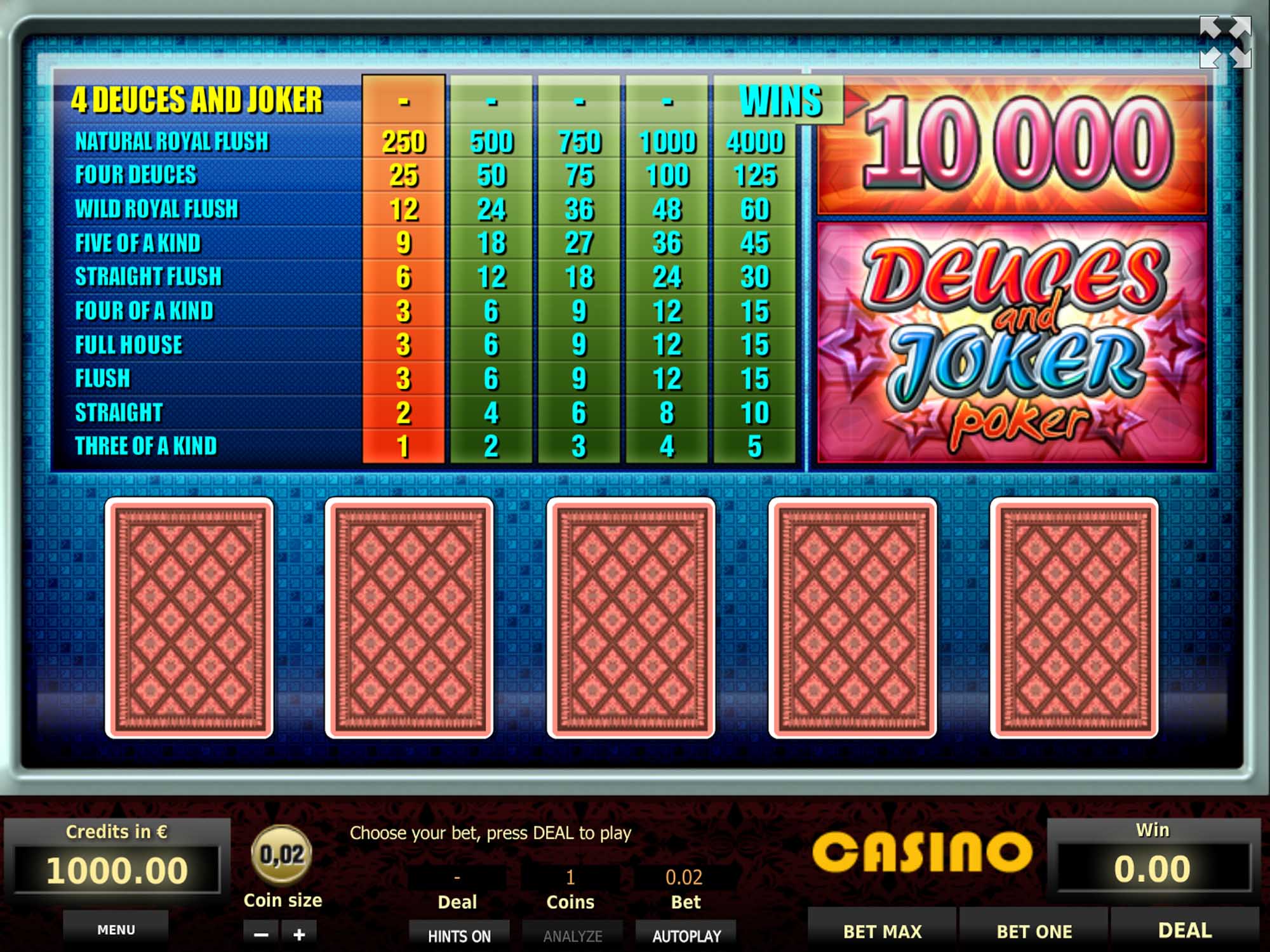 Deuces And Joker Poker slot