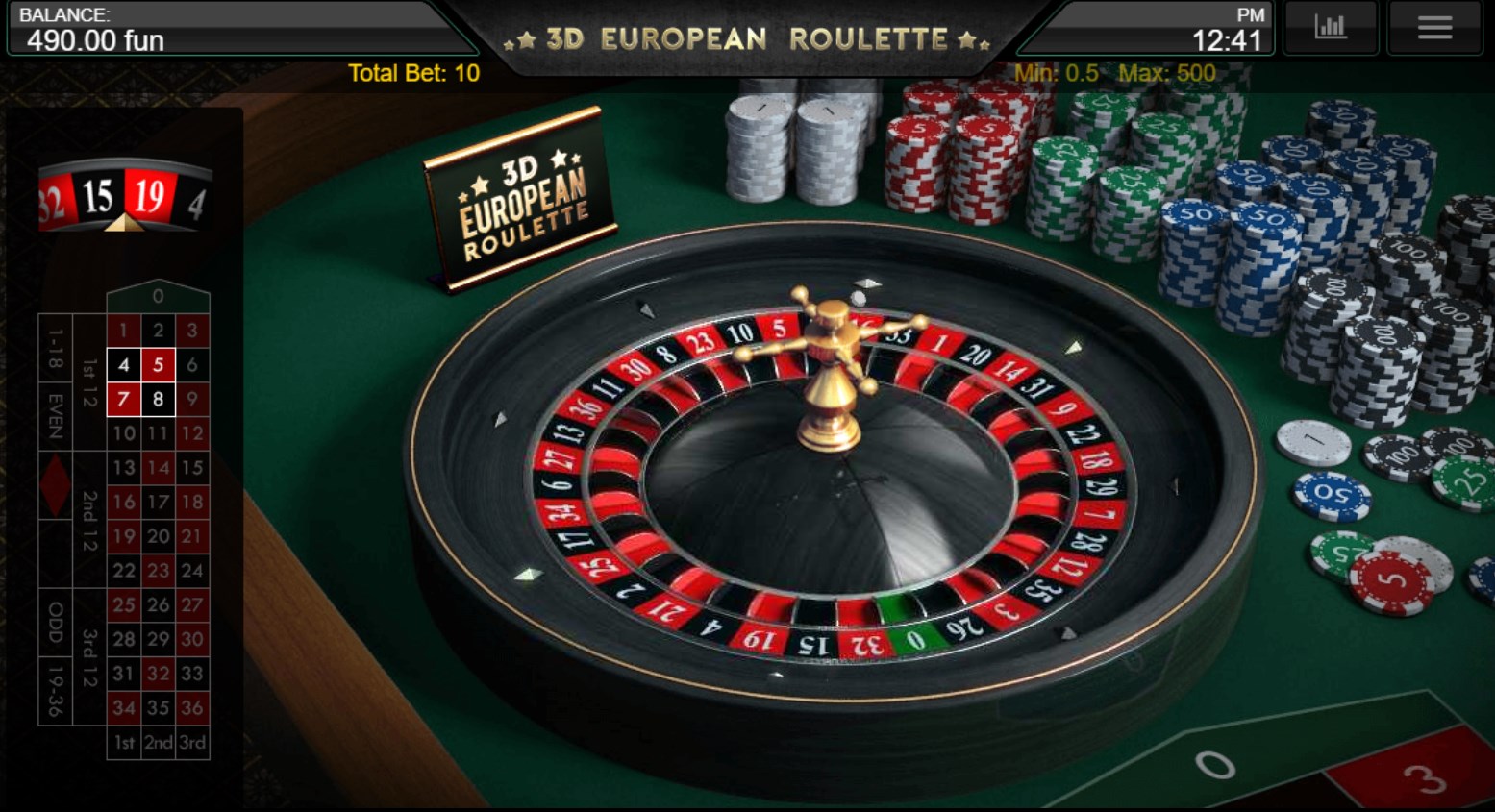 European Roulette demo