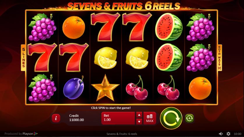 5 Super Sevens & Fruits: 6 reels yuvası